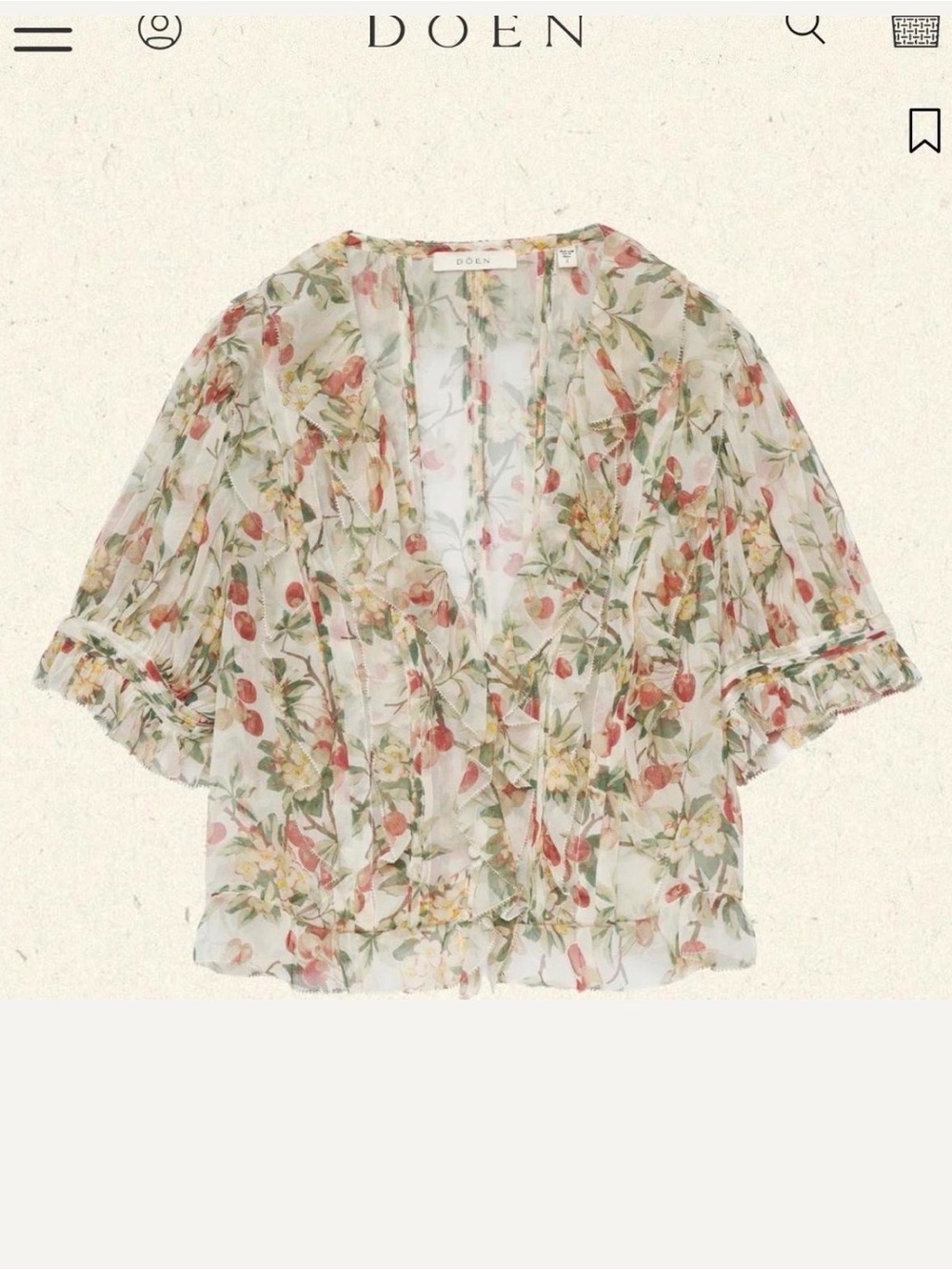 Doen Salona cherry blouse s